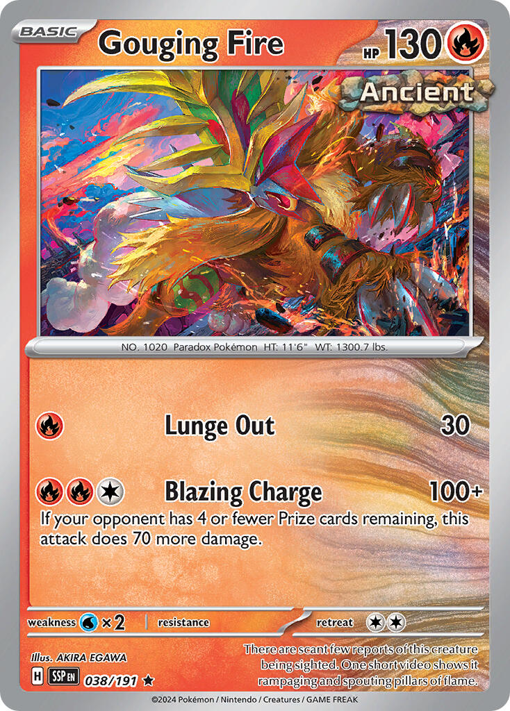 Gouging Fire (038/191) (Theme Deck Exclusive) [Scarlet & Violet: Surging Sparks] | Game Haven TX