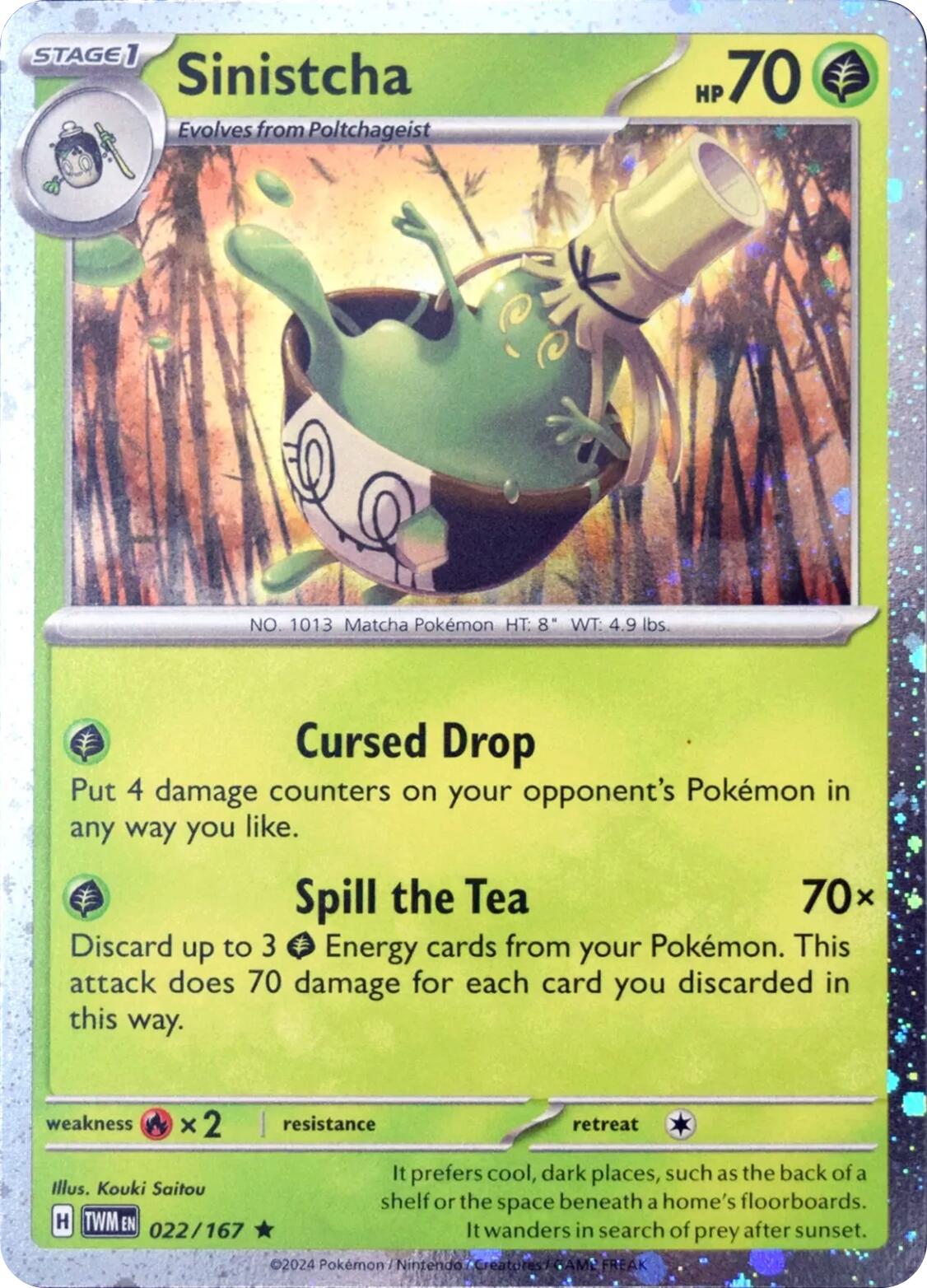Sinistcha (022/167) (Cosmos Holo) [Scarlet & Violet: Twilight Masquerade] | Game Haven TX