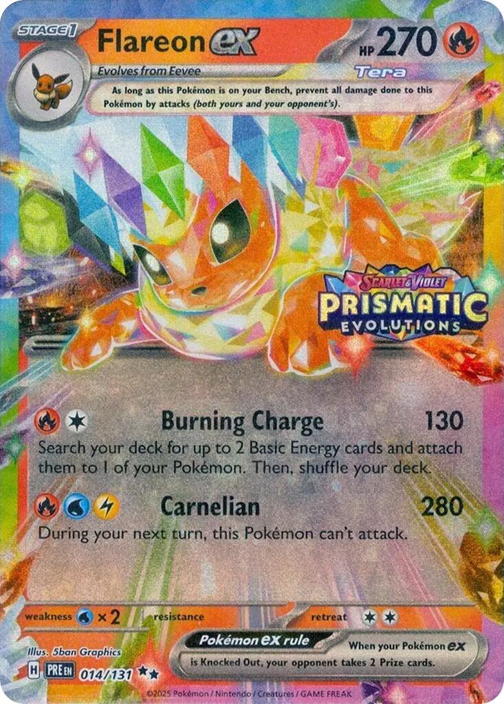 Flareon ex (014/131) (Prismatic Evolutions Stamp) [Scarlet & Violet: Prismatic Evolutions] | Game Haven TX