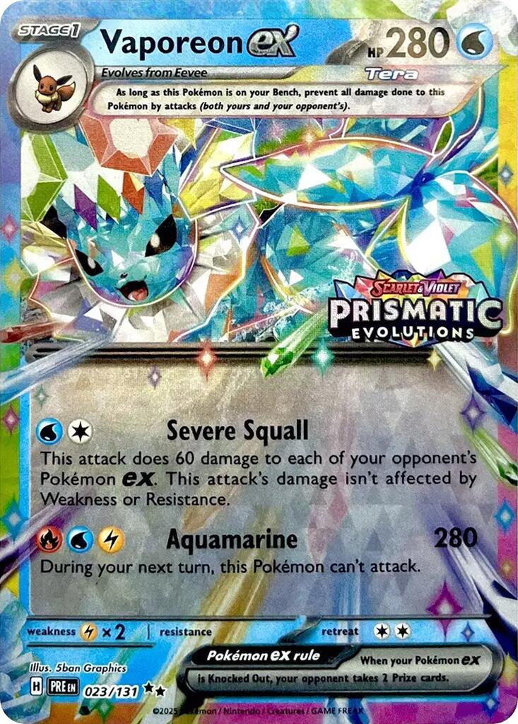 Vaporeon ex (023/131) (Prismatic Evolutions Stamp) [Scarlet & Violet: Prismatic Evolutions] | Game Haven TX