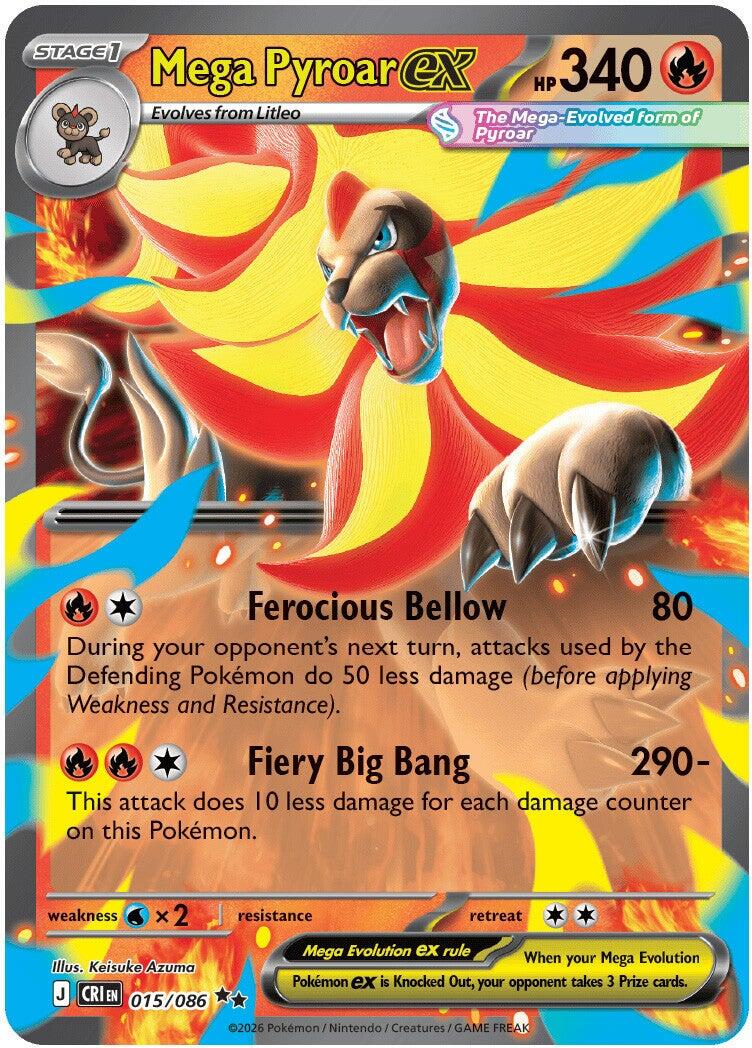Mega Pyroar ex (015/086) [Mega Evolution: Chaos Rising] | Game Haven TX