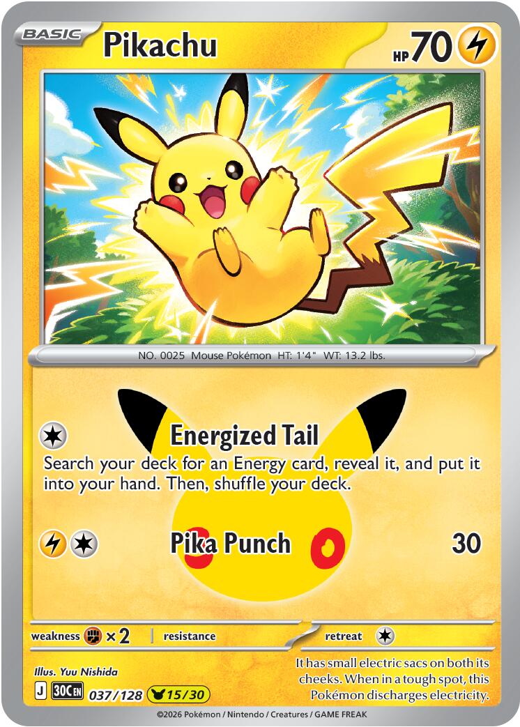Pikachu (037/128) [Mega Evolution: 30th Celebration] | Game Haven TX
