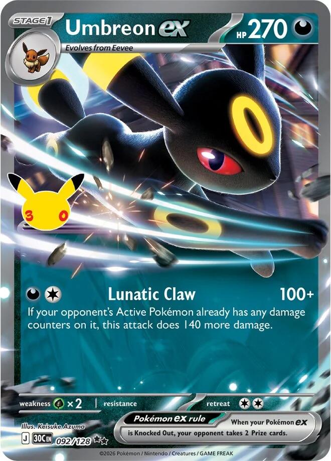Umbreon ex (092/128) [Mega Evolution: 30th Celebration] | Game Haven TX