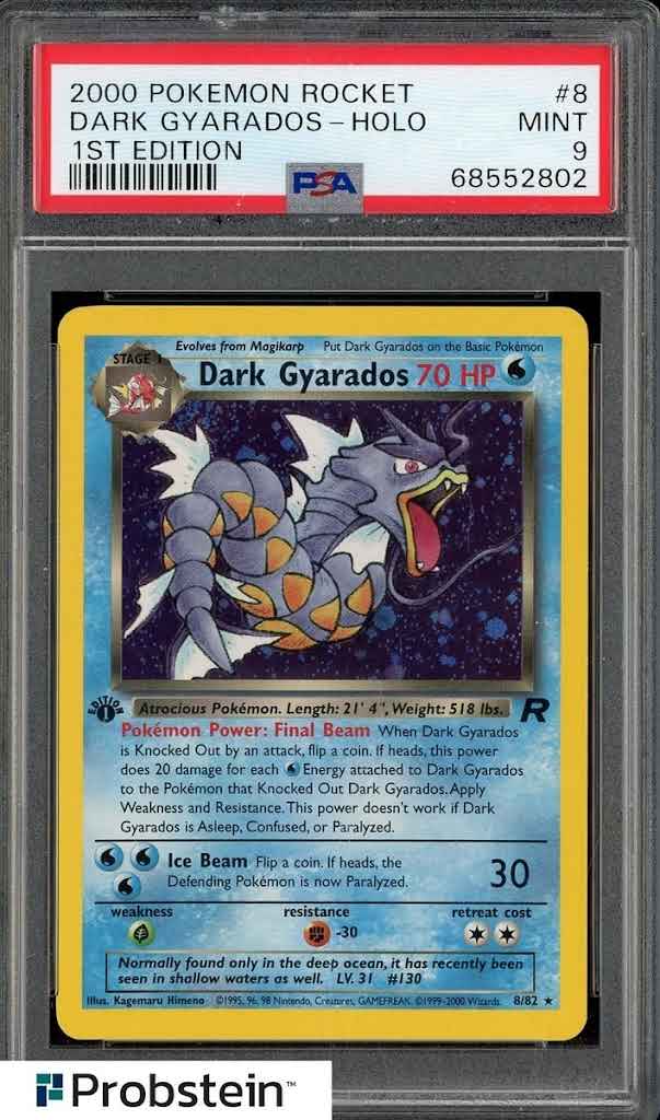 2000 Pokemon Rocket Dark Gyarados [1st Editon] - PSA 8 | Game Haven TX