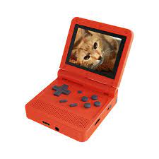 Powkiddy V90 Retro Pocket Flip Handheld Red 3.0" IPS 1500+ | Game Haven TX