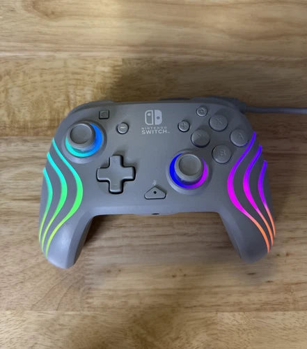 PDP Afterglow Wave Wired Light Up Controller Nintendo Switch USB Gray | Game Haven TX