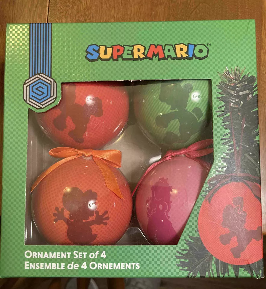 Nintendo Super Mario Christmas Ornaments - Set Of 4 - 2018 GameStop Exclusive | Game Haven TX