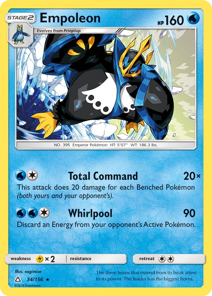Empoleon (34/156) (Cracked Ice Holo) (Theme Deck Exclusive) [Sun & Moon: Ultra Prism] | Game Haven TX