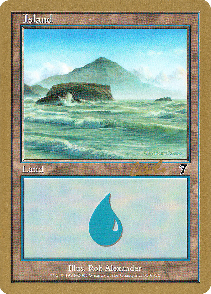 Island (cr333) (Carlos Romao) [World Championship Decks 2002] | Game Haven TX