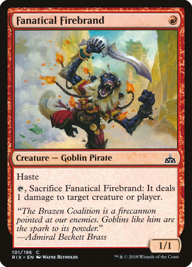 Fanatical Firebrand [Rivals of Ixalan] | Game Haven TX