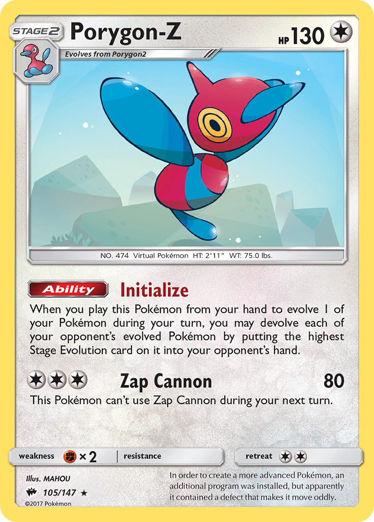 Porygon-Z (105/147) [Sun & Moon: Burning Shadows] | Game Haven TX