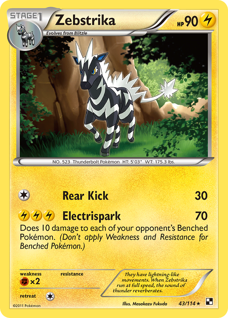 Zebstrika (43/114) [Black & White: Base Set] | Game Haven TX