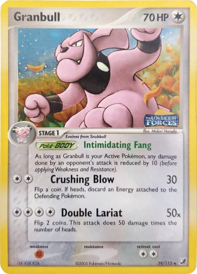 Granbull (39/115) (Stamped) [EX: Unseen Forces] | Game Haven TX