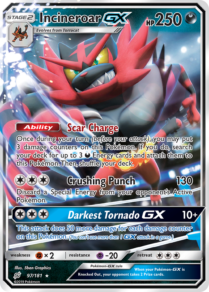 Incineroar GX (97/181) [Sun & Moon: Team Up] | Game Haven TX