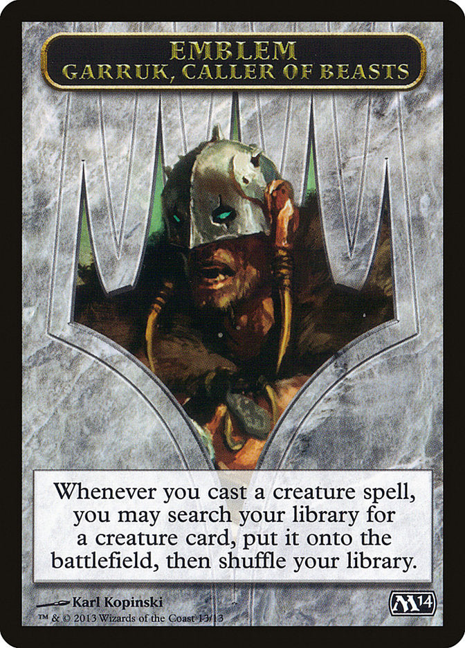 Garruk, Caller of Beasts Emblem [Magic 2014 Tokens] | Game Haven TX