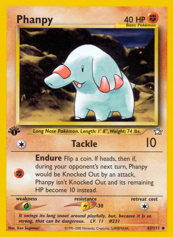 Phanpy (43/111) [Neo Genesis 1st Edition] | Game Haven TX