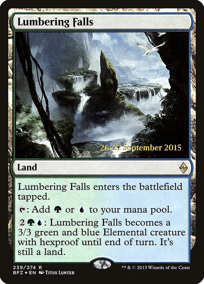 Lumbering Falls [Battle for Zendikar Promos] | Game Haven TX