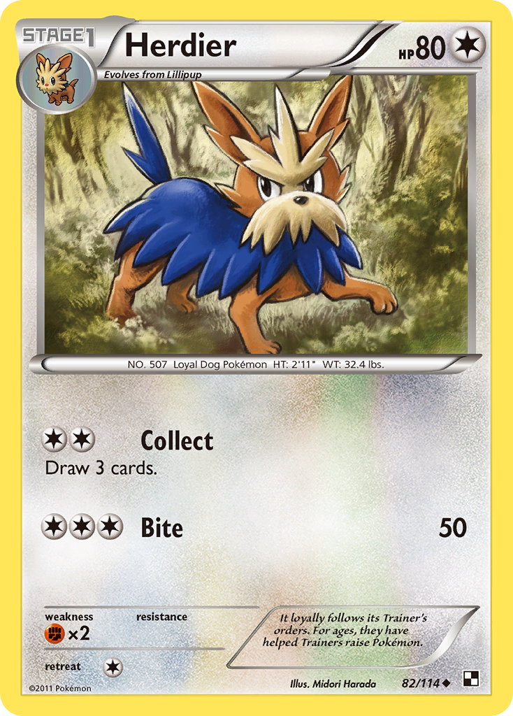 Herdier (82/114) [Black & White: Base Set] | Game Haven TX