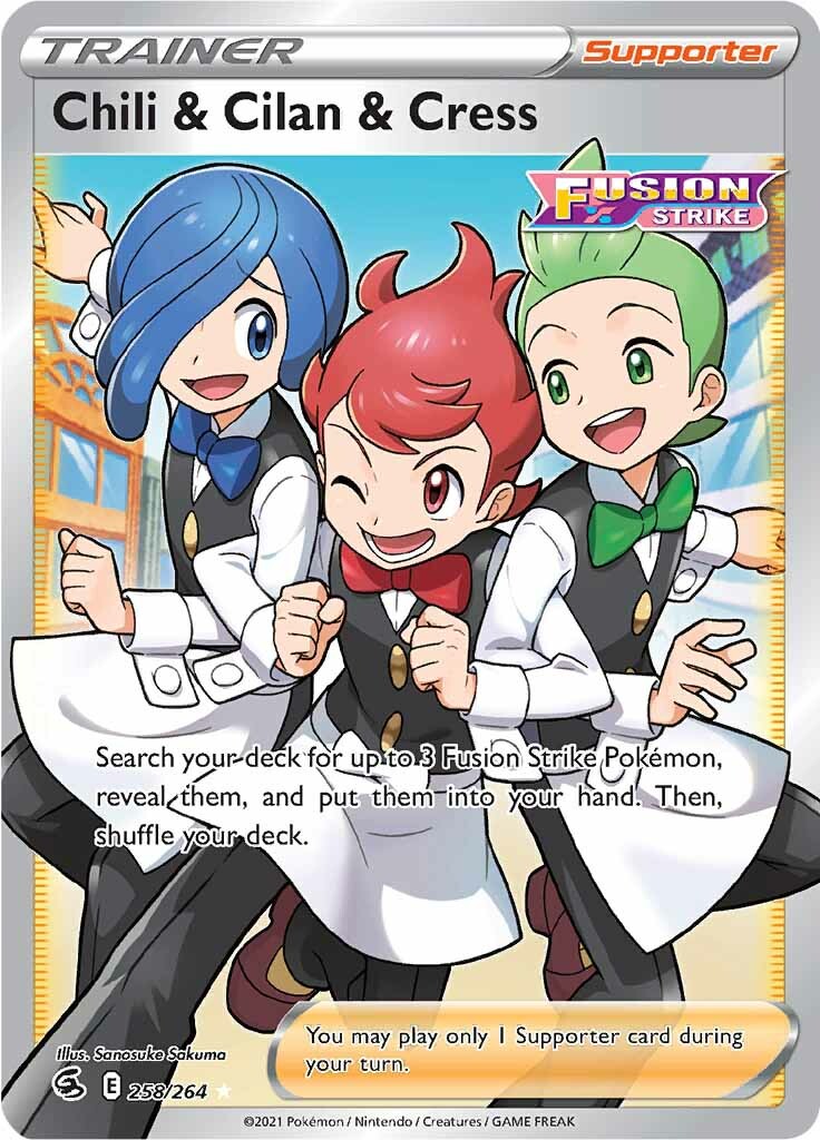 Chili & Cilan & Cress (258/264) [Sword & Shield: Fusion Strike] | Game Haven TX