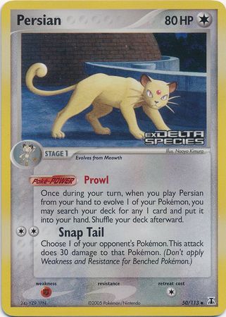 Persian (50/113) (Stamped) [EX: Delta Species] | Game Haven TX