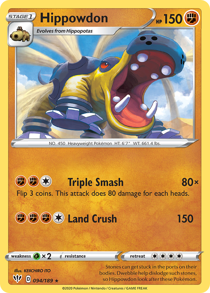Hippowdon (094/189) [Sword & Shield: Darkness Ablaze] | Game Haven TX