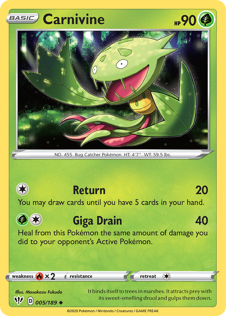 Carnivine (005/189) [Sword & Shield: Darkness Ablaze] | Game Haven TX