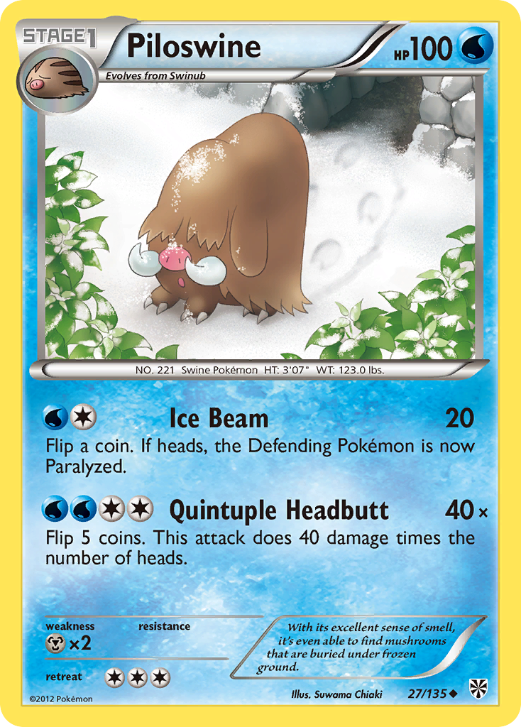 Piloswine (27/135) [Black & White: Plasma Storm] | Game Haven TX
