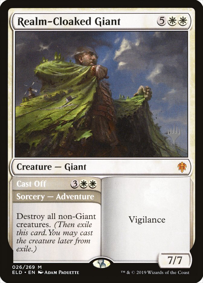 Realm-Cloaked Giant // Cast Off (Promo Pack) [Throne of Eldraine Promos] | Game Haven TX