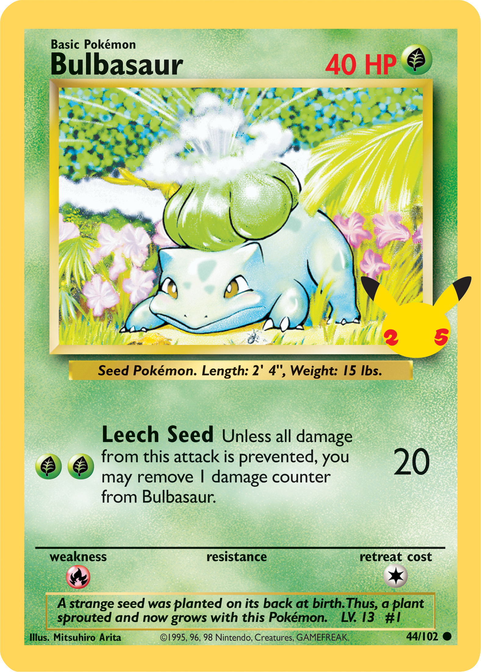 Bulbasaur (44/102) (Jumbo Card) [First Partner Pack] | Game Haven TX