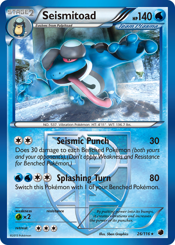 Seismitoad (26/116) [Black & White: Plasma Freeze] | Game Haven TX