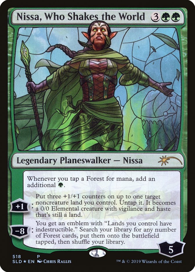 Nissa, Who Shakes the World (Stained Glass) [Secret Lair Drop Promos] | Game Haven TX