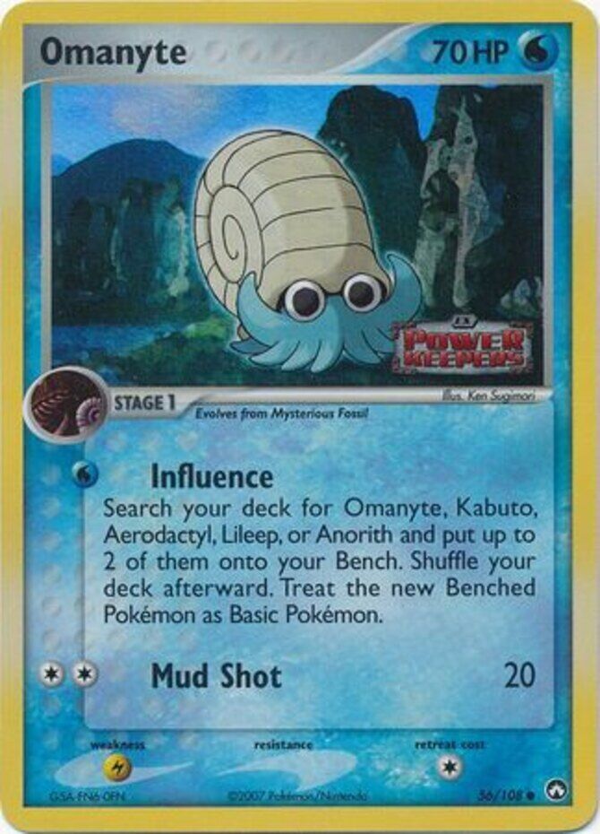 Omanyte (56/108) (Stamped) [EX: Power Keepers] | Game Haven TX