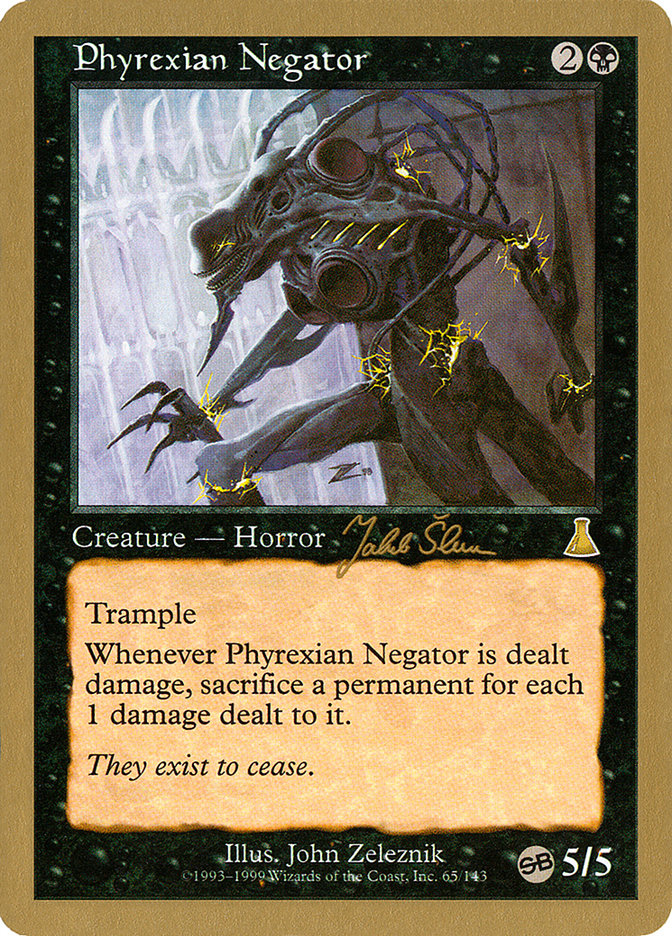 Phyrexian Negator (Jakub Slemr) (SB) [World Championship Decks 1999] | Game Haven TX