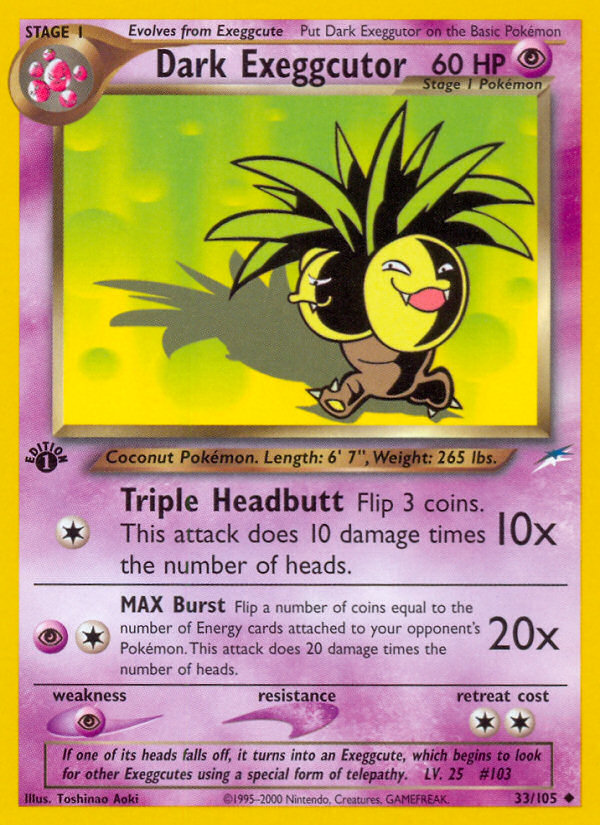 Dark Exeggutor (33/105) [Neo Destiny 1st Edition] | Game Haven TX