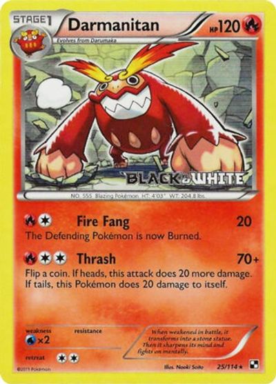 Darmanitan (25/114) (Prerelease Promo) [Black & White: Black Star Promos] | Game Haven TX