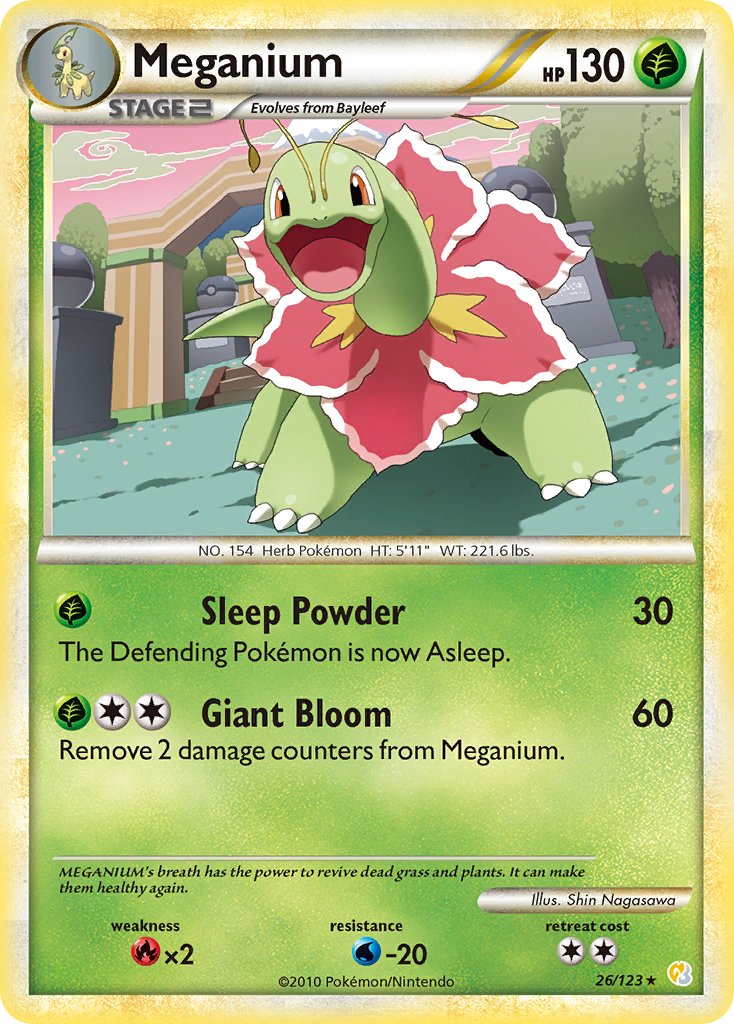 Meganium (26/123) (Theme Deck Exclusive) [HeartGold & SoulSilver: Base Set] | Game Haven TX