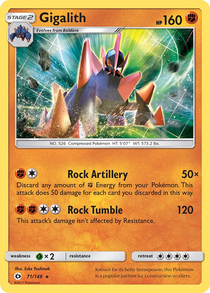 Gigalith (71/149) (Cosmos Holo) (Blister Exclusive) [Sun & Moon: Base Set] | Game Haven TX