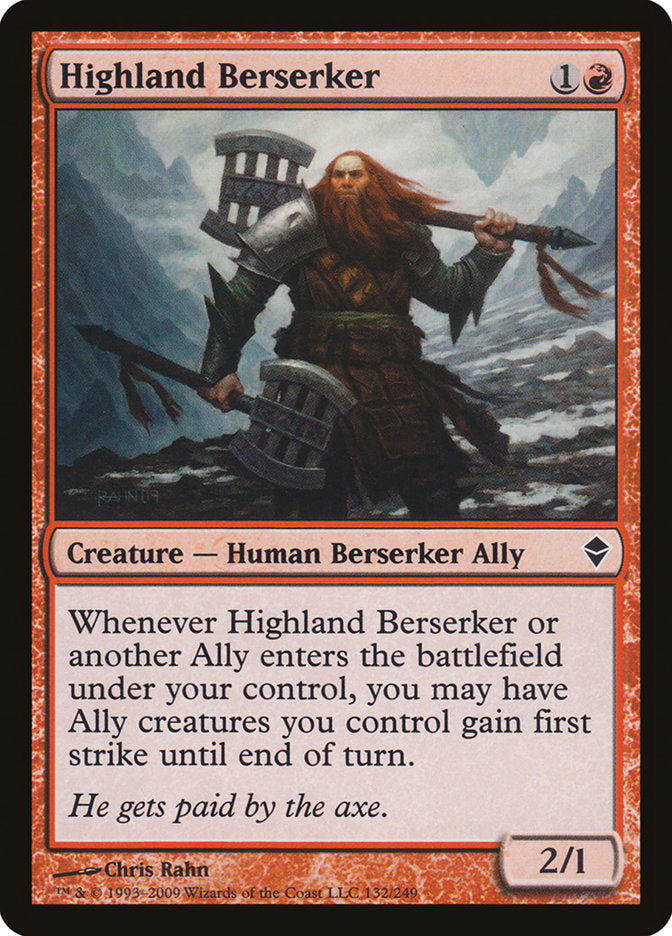 Highland Berserker [Zendikar] | Game Haven TX