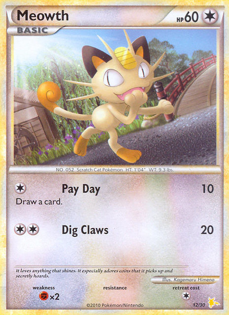 Meowth (12/30) [HeartGold & SoulSilver: Trainer Kit - Raichu] | Game Haven TX