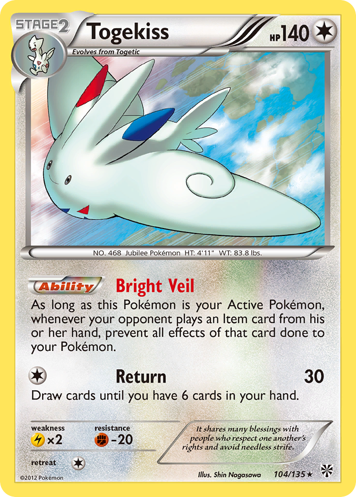 Togekiss (104/135) [Black & White: Plasma Storm] | Game Haven TX