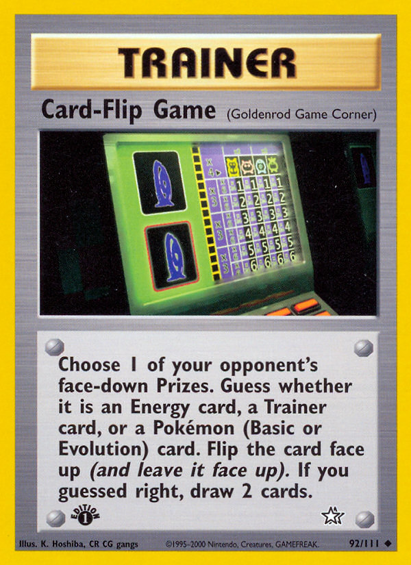 Card-Flip Game (92/111) [Neo Genesis 1st Edition] | Game Haven TX