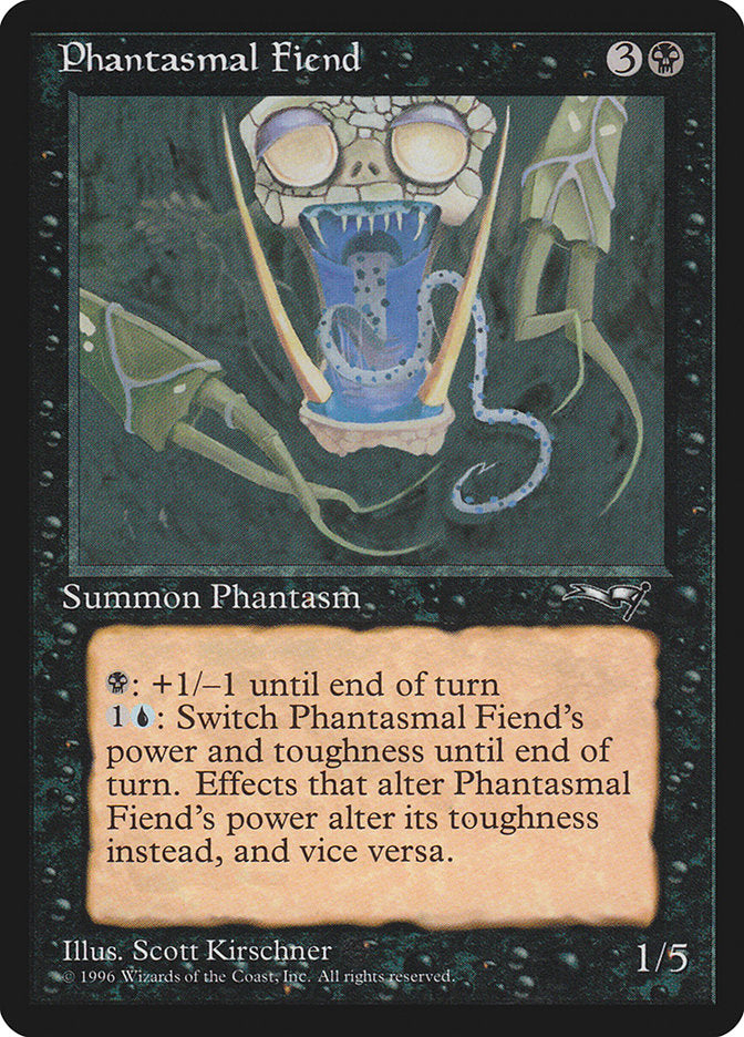 Phantasmal Fiend (Dark Green Background) [Alliances] | Game Haven TX
