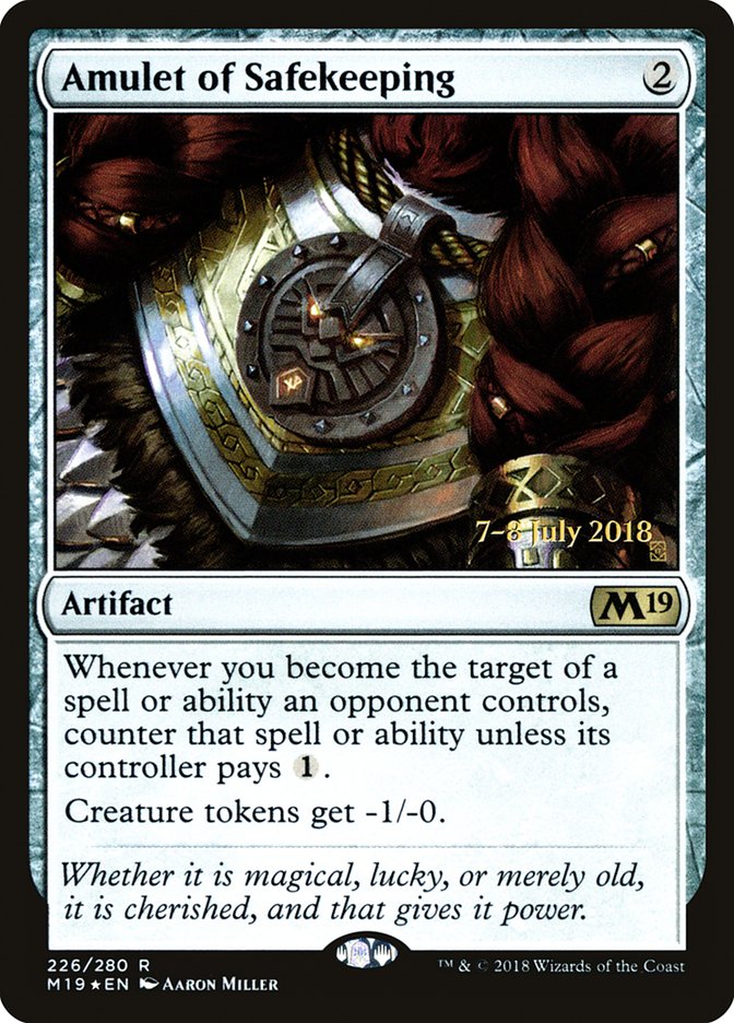 Amulet of Safekeeping [Core Set 2019 Promos] | Game Haven TX