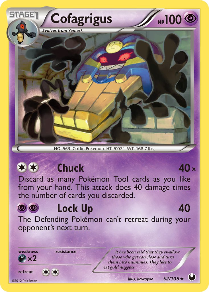 Cofagrigus (52/108) (Cracked Ice Holo) (Theme Deck Exclusive) [Black & White: Dark Explorers] | Game Haven TX