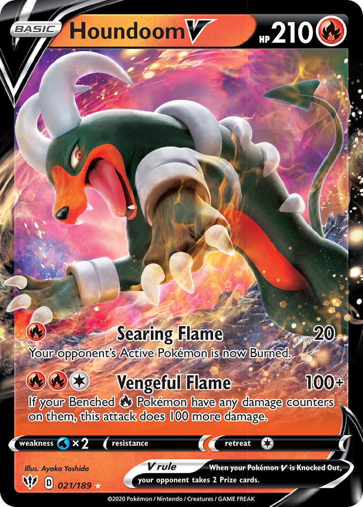 Houndoom V (021/189) [Sword & Shield: Darkness Ablaze] | Game Haven TX