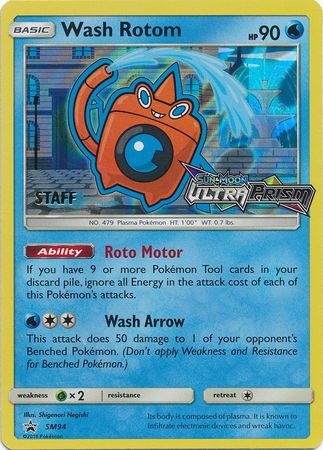 Wash Rotom (SM94) (Staff Prerelease Promo) [Sun & Moon: Black Star Promos] | Game Haven TX