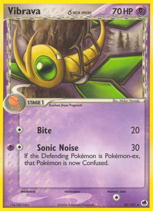 Vibrava (42/101) (Delta Species) [EX: Dragon Frontiers] | Game Haven TX