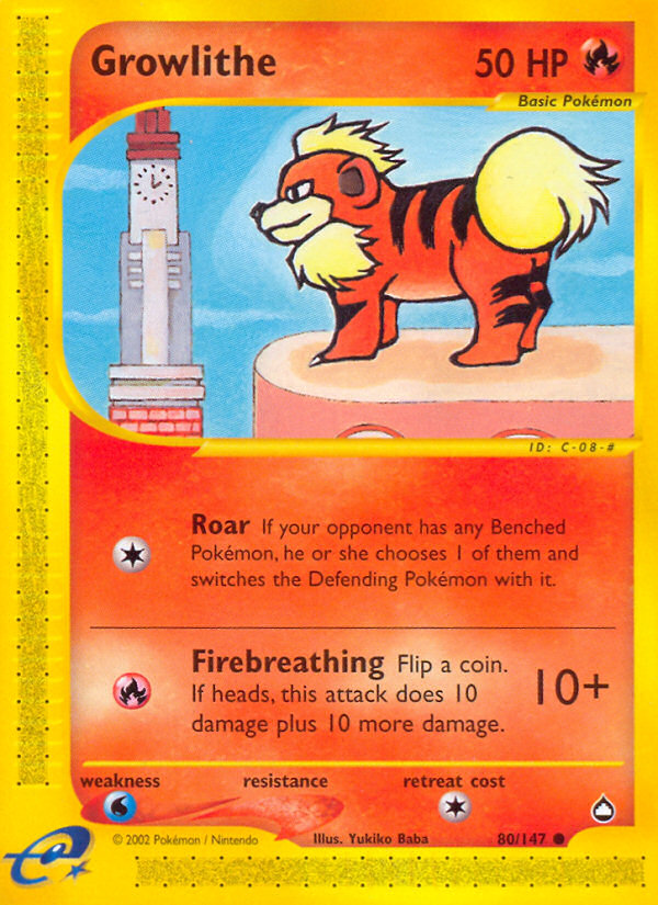 Growlithe (80/147) [Aquapolis] | Game Haven TX