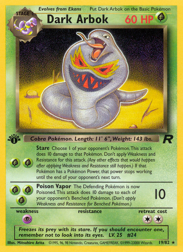 Dark Arbok (19/82) [Team Rocket 1st Edition] | Game Haven TX