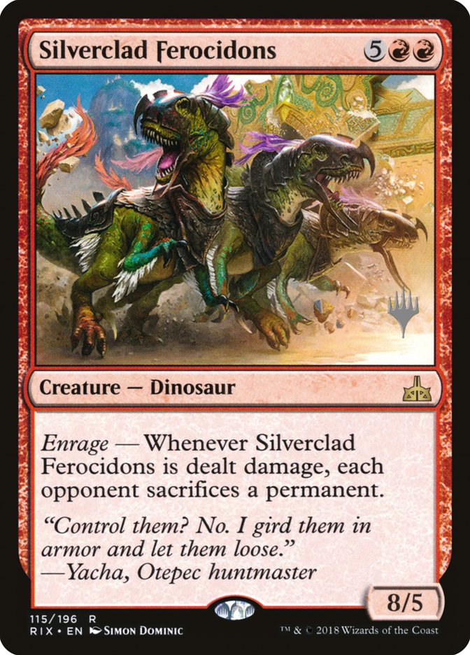 Silverclad Ferocidons [Rivals of Ixalan Promos] | Game Haven TX